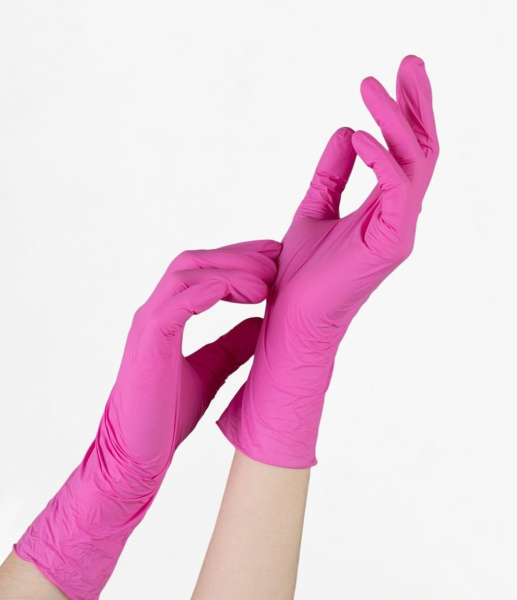 Перчатки нитриловые M NitriMax (100шт/уп) фуксия в интернет-магазине ГК Эксперт