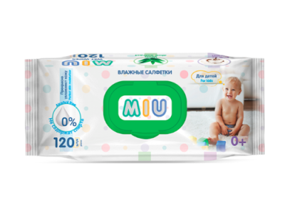 Салфетки влажные для детей (120шт/уп) MIU С экстрактом алоэ в интернет-магазине ГК Эксперт