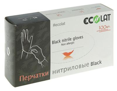 Перчатки нитриловые L Ecolat (100шт/уп) черный в интернет-магазине ГК Эксперт