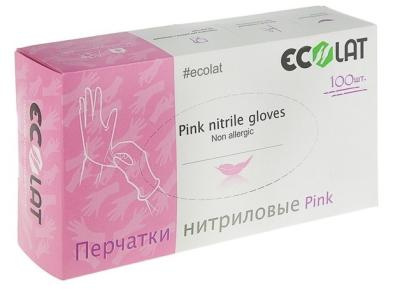 Перчатки нитриловые XS Ecolat (100шт/уп) розовый в интернет-магазине ГК Эксперт