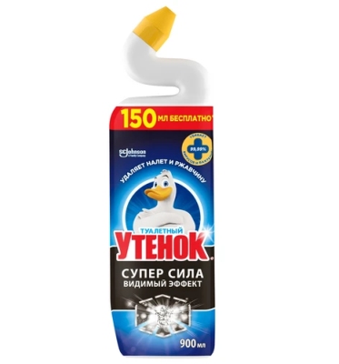 Чистящее средство для унитазов (900мл) Туалетный Утенок Супер Сила Видимый эффект в интернет-магазине ГК Эксперт