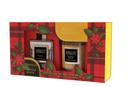 Набор AREON Ароматизатор воздуха Vanilla 150 мл и свеча ароматическая 120 гр Vanilla Black в интернет-магазине ГК Эксперт