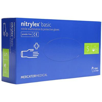 Перчатки нитриловые S Nitrylex (100шт/уп) Basic синий в интернет-магазине ГК Эксперт