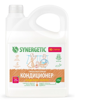 Кондиционер-ополаскиватель для белья (2,75л) SYNERGETIC Миндальное молочко гипоаллергенный в интернет-магазине ГК Эксперт