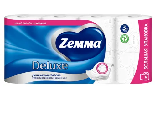Бумага туалетная (8рул/упак) Zemma Deluxe трёхслойная  в интернет-магазине ГК Эксперт
