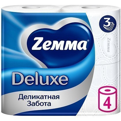 Бумага туалетная (4рул/упак) Zemma Deluxe трёхслойная  в интернет-магазине ГК Эксперт