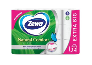Бумага туалетная (12рул/упак) ZEWA  Natural Comfort трёхслойная  в интернет-магазине ГК Эксперт