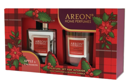 Набор AREON Ароматизатор воздуха Apple & Cinnamon 150 мл и свеча ароматическая 120 гр Apple & Cinnam в интернет-магазине ГК Эксперт