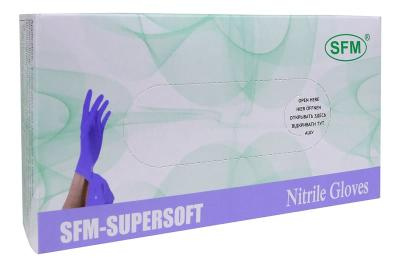 Перчатки нитриловые XS SFM (200шт/уп) Supersoft мед. смотр. нестер. неопудр. текстур. фиолет.-голуб. в интернет-магазине ГК Эксперт