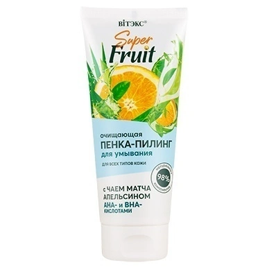 SUPER FRUIT Очищающая пенка-пилинг для умывания с чаем матча, AHA- и BHA-кислотами  в интернет-магазине ГК Эксперт