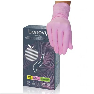 Перчатки нитриловые XS BENOVY (100шт/уп) Nitrile MultiColor розовый в интернет-магазине ГК Эксперт