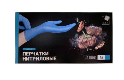 Перчатки нитриловые L ADM (50шт/уп) Усиленные+ High Risk голубой в интернет-магазине ГК Эксперт