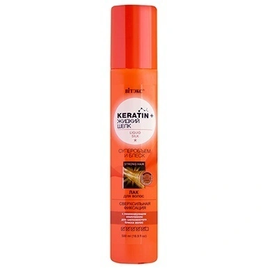 KERATIN&ЖИДКИЙ ШЕЛК Лак для волос СУПЕРОБЪЕМ и БЛЕСК Сверхсильной фиксации в интернет-магазине ГК Эксперт
