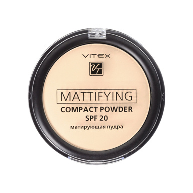 Матирующая компактная пудра для лица Mattifying compact powder SPF20, тон 02 Natural beige в интернет-магазине ГК Эксперт