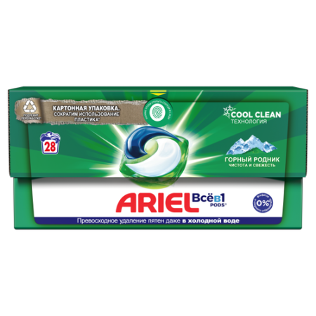 Капсулы для стирки белья (28шт) Ariel Горный родник автомат в интернет-магазине ГК Эксперт