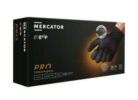 Перчатки нитриловые L Mercator (50шт/уп) GoGrip защитные черный в интернет-магазине ГК Эксперт