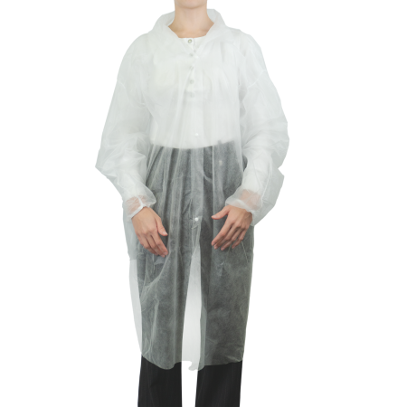 Халат одноразовый (10шт/уп) на кнопках рукав на резинке (20г/м2 XL 110см) белый в интернет-магазине ГК Эксперт