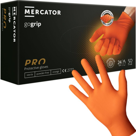 Перчатки нитриловые L Mercator (50шт/уп) GoGrip защитные оранжевый в интернет-магазине ГК Эксперт