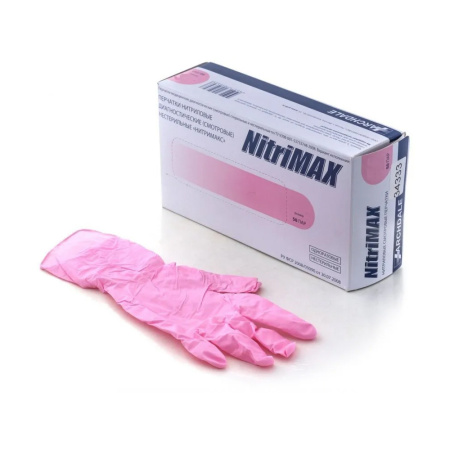 Перчатки нитриловые XS NitriMax (100шт/уп) розовый в интернет-магазине ГК Эксперт