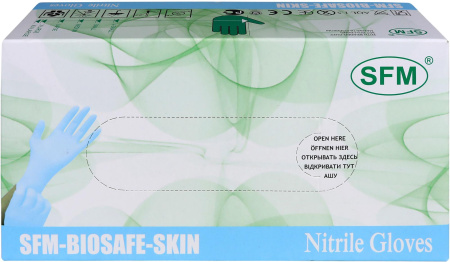 Перчатки нитриловые XL SFM (200шт/уп) Biosafe-Skin мед. смотр. нестер. неопудр. текстур. в интернет-магазине ГК Эксперт