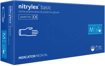 Перчатки нитриловые M Nitrylex (100шт/уп) Basic синий в интернет-магазине ГК Эксперт