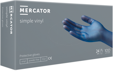 Перчатки виниловые L Mercator (100шт/уп) Simple Vinyl синий в интернет-магазине ГК Эксперт