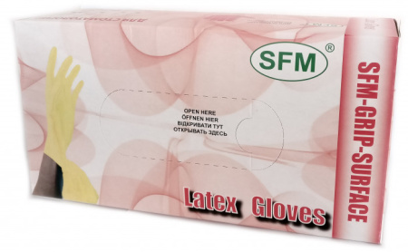 Перчатки латексные XS SFM (100шт/уп) Grip-Surface смотр. нестер. неопудр. текстур. в интернет-магазине ГК Эксперт