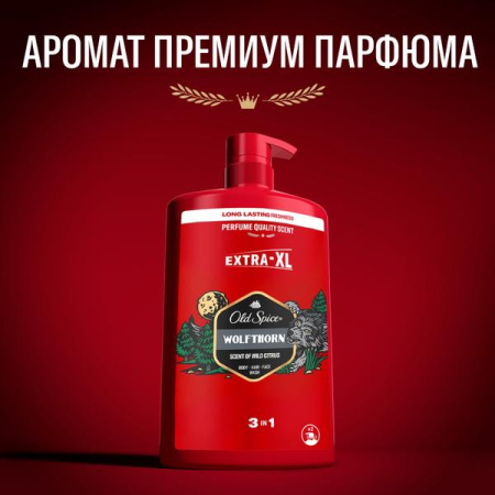 Мужской гель для душа + шампунь 3 в 1 (1000мл) Old Spice Wolfthorn в интернет-магазине ГК Эксперт