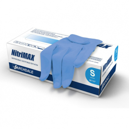 Перчатки нитриловые S NitriMax (100шт/уп) голубой в интернет-магазине ГК Эксперт