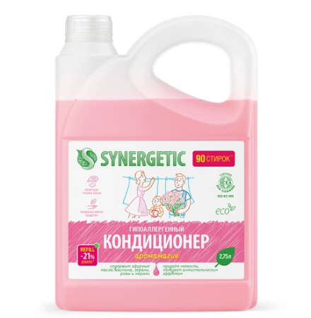 Кондиционер-ополаскиватель для белья (2,75л) SYNERGETIC Аромамагия гипоаллергенный в интернет-магазине ГК Эксперт