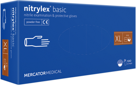 Перчатки нитриловые XL Nitrylex (100шт/уп) Basic синий в интернет-магазине ГК Эксперт
