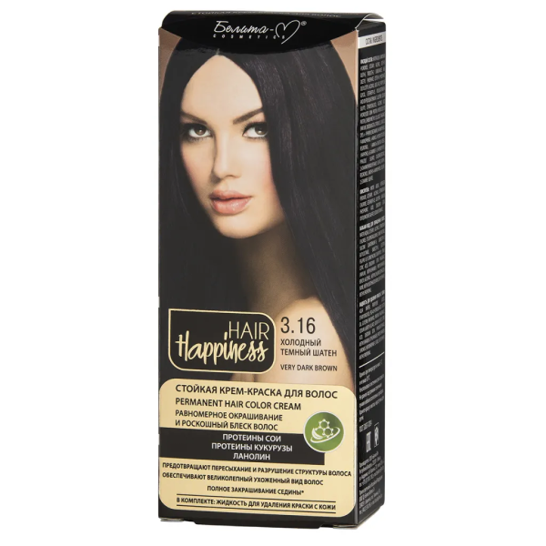 Стойкая крем-краска для волос тон № 3.16 Холодный темный шатен в интернет-магазине ГК Эксперт