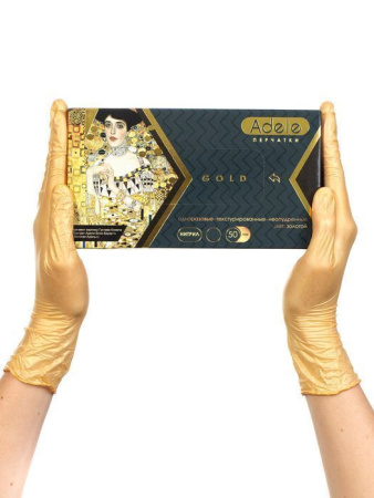 Перчатки нитриловые XS Adele (100шт/уп) золотой в интернет-магазине ГК Эксперт