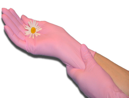 Перчатки нитриловые XS Ecolat (100шт/уп) розовый в интернет-магазине ГК Эксперт