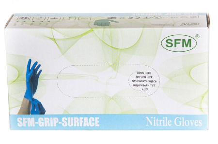 Перчатки нитриловые XS SFM (100шт/уп) Grip-Surface мед. смотр. нестер. неопудр. текстур. в интернет-магазине ГК Эксперт