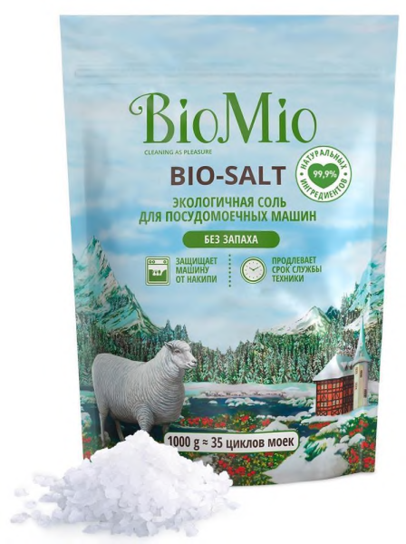 Соль для посудомоечной машины экологичная (1000г) BioMio в интернет-магазине ГК Эксперт